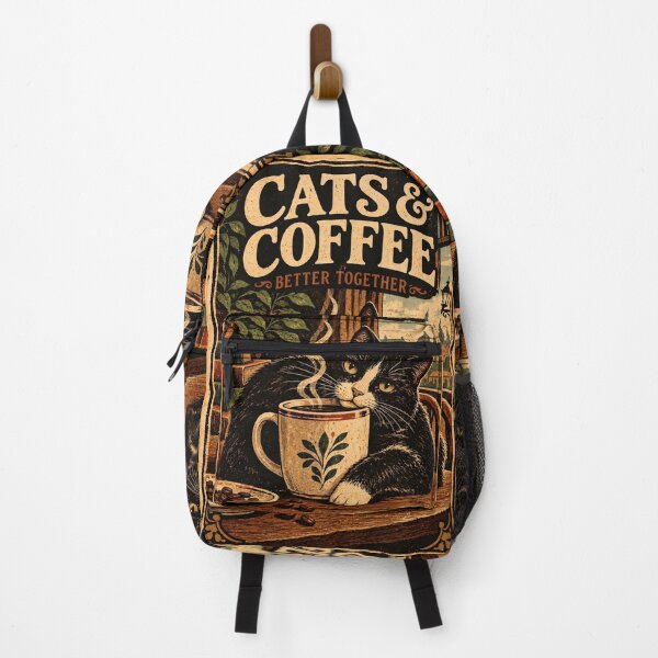Item preview, Vintage Cats & Coffee Retro Cozy Café Art designed and sold by AS94 Creative Designs.