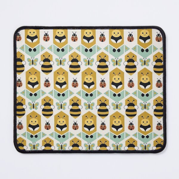 Item preview, Retro Honeycomb and Cute Bees Seamless Pattern Vector Design - Vintage Textile and Wallpaper Print designed and sold by Nubian Style.