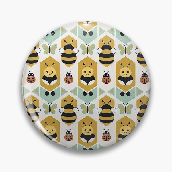 Item preview, Retro Honeycomb and Cute Bees Seamless Pattern Vector Design - Vintage Textile and Wallpaper Print designed and sold by Nubian Style.