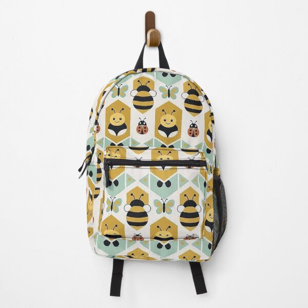 Item preview, Retro Honeycomb and Cute Bees Seamless Pattern Vector Design - Vintage Textile and Wallpaper Print designed and sold by Nubian Style.
