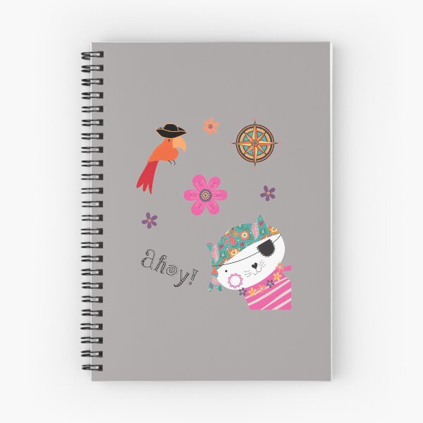 Item preview, Ahoy Pirate Cat with Parrot Floral Design-43 designed and sold by AnetteSchaller.