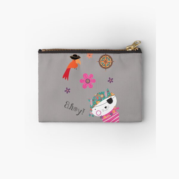 Item preview, Ahoy Pirate Cat with Parrot Floral Design-43 designed and sold by AnetteSchaller.