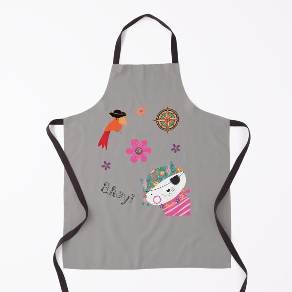 Item preview, Ahoy Pirate Cat with Parrot Floral Design-43 designed and sold by AnetteSchaller.
