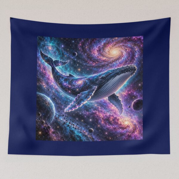 Item preview, Galaxy Whale Neon Dreamscape Art designed and sold by Inkworksbyshery.