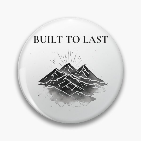 Item preview, Built To Last - Minimalist Black Mountain Motivational Quote designed and sold by emiliacreations.