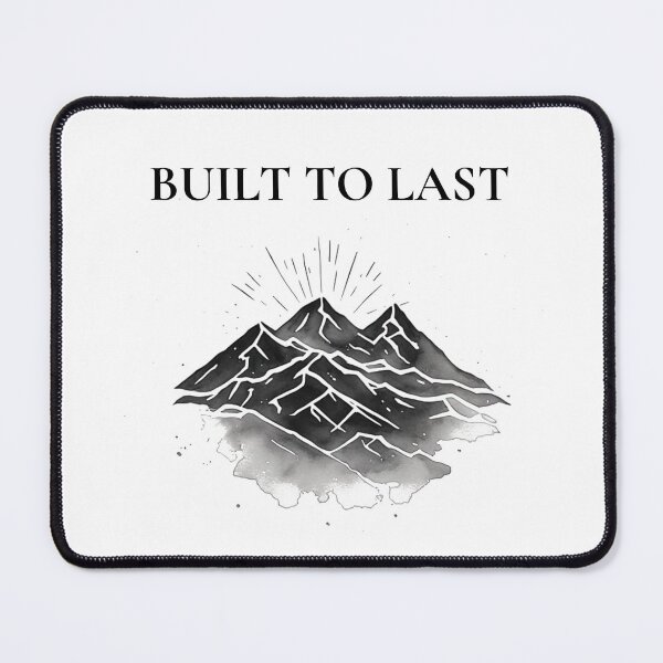 Item preview, Built To Last - Minimalist Black Mountain Motivational Quote designed and sold by emiliacreations.