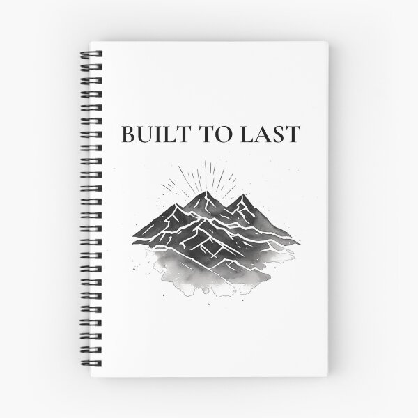 Item preview, Built To Last - Minimalist Black Mountain Motivational Quote designed and sold by emiliacreations.