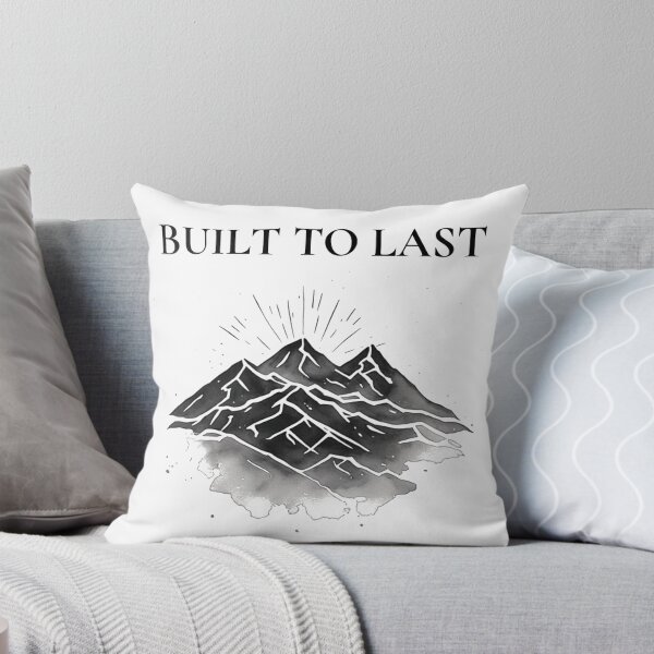 Item preview, Built To Last - Minimalist Black Mountain Motivational Quote designed and sold by emiliacreations.