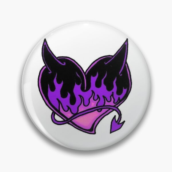 Item preview, Dark Purple Flaming Heart Gothic Flame Heart Sticker designed and sold by VOGHE.
