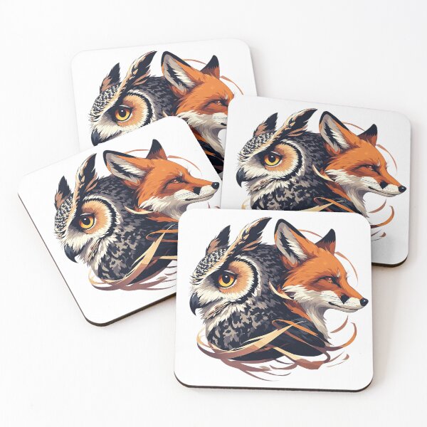 Item preview, Wise Owl and Clever Fox - Dual Animal Portrait Art designed and sold by Nubian Style.