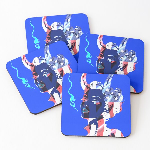 Item preview, American Flag Devil Horns Woman Pop Art designed and sold by Psilly Guse.