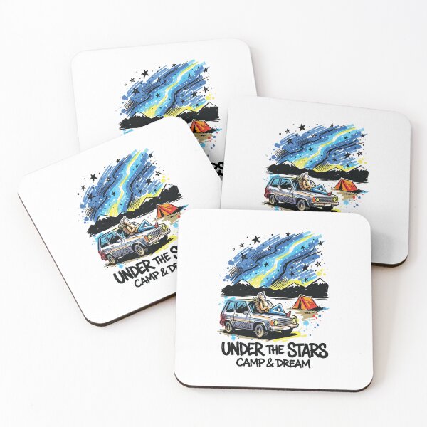 Artikelvorschau, Sternenbeobachtungscampingplatz, Nachthimmel-Abenteuer, Kunst entworfen und verkauft von Merch by Das Design Studio.