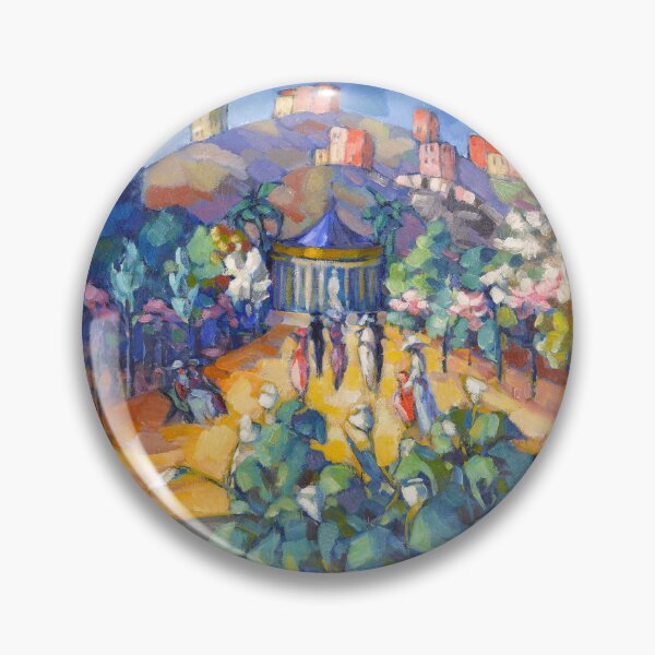 Item preview, Cherry blossoms, Villa Comunale Park, Naples, Italy cityscape Italian landscape painting print by Konrad Magi designed and sold by Jéanpaul  Ferro.