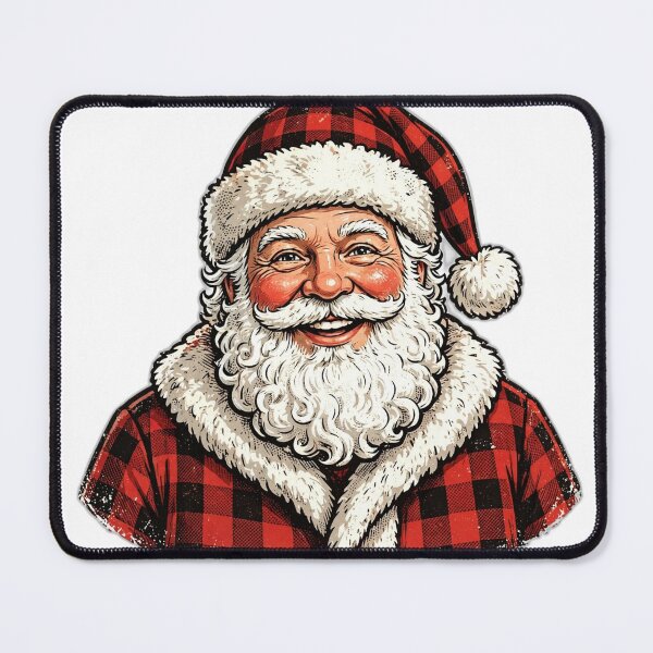 Item preview, Buffalo Plaid Santa Shirt – Rustic Christmas Holiday Tee designed and sold by KERK Art and Design.