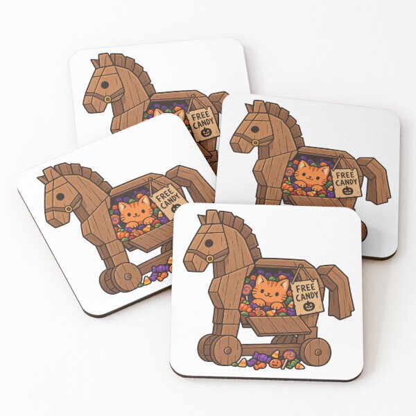 Item preview, Trojan Horse Free Candy – Cute Halloween Cat designed and sold by MythoWorldddd.
