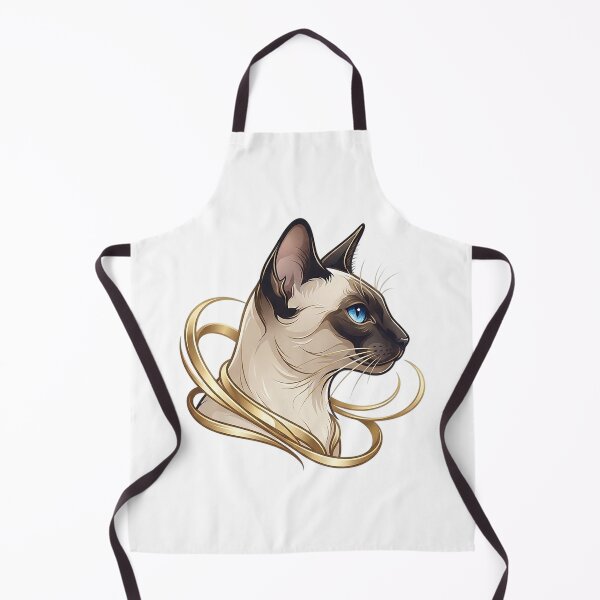 Item preview, Elegant Siamese Cat with Golden Ribbons - Luxury Pet Art designed and sold by Nubian Style.