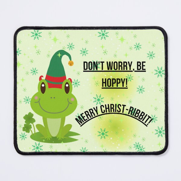 Item preview, Cute Christmas Elf Frog - Don't Worry Be Hoppy Holiday designed and sold by ArtByLilitUA.