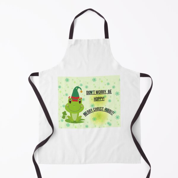 Item preview, Cute Christmas Elf Frog - Don't Worry Be Hoppy Holiday designed and sold by ArtByLilitUA.