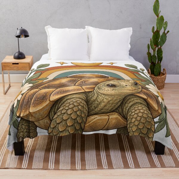 Item preview, Retro Celestial Tortoise with Crescent Moon and Daisies designed and sold by Pixel & Ponder.