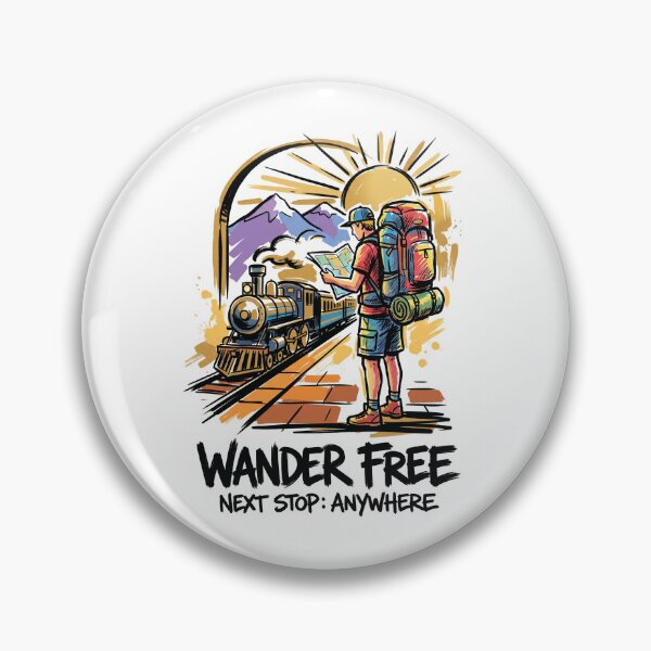 Item preview, Backpacker Train Station Travel Adventure Art designed and sold by Merch by Das Design Studio.
