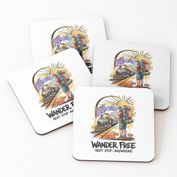 Item preview, Backpacker Train Station Travel Adventure Art designed and sold by Merch by Das Design Studio.