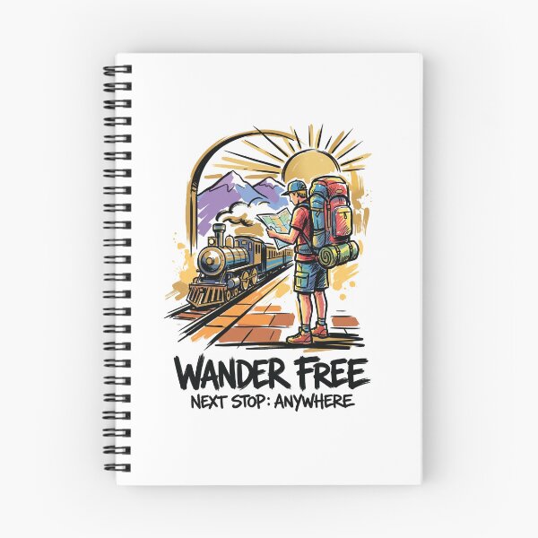 Item preview, Backpacker Train Station Travel Adventure Art designed and sold by Merch by Das Design Studio.