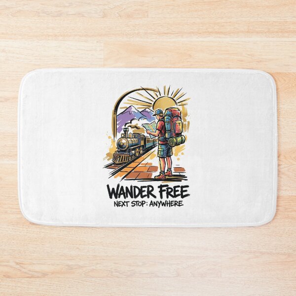 Item preview, Backpacker Train Station Travel Adventure Art designed and sold by Merch by Das Design Studio.