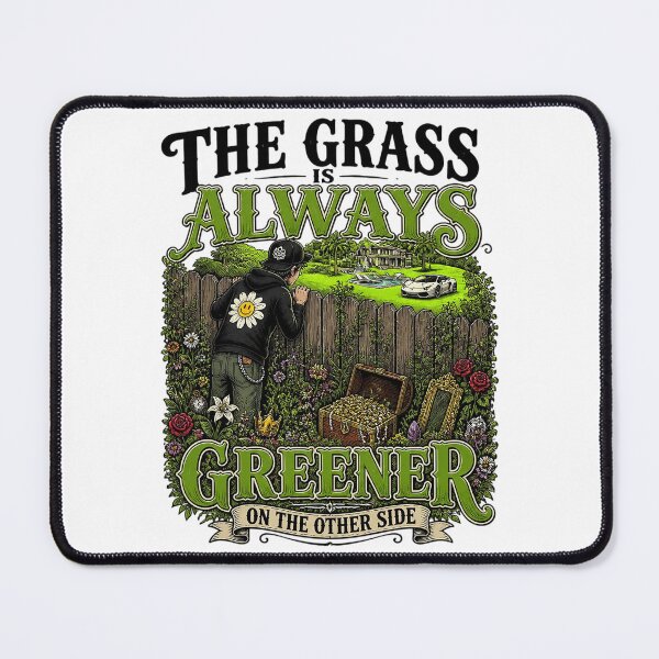 Item preview, The Grass Is Always Greener On The Other Side Funny Streetwear T-Shirt Vector Design designed and sold by Nubian Style.