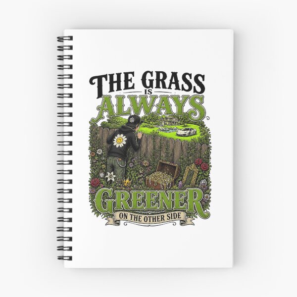 Item preview, The Grass Is Always Greener On The Other Side Funny Streetwear T-Shirt Vector Design designed and sold by Nubian Style.