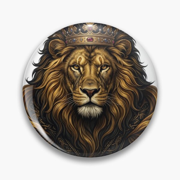 Item preview, Majestic Lion King Crown Art | Royal Lion Head Illustration Design designed and sold by Art Solom.