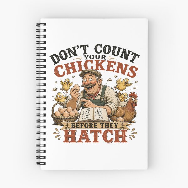 Item preview, Don't Count Your Chickens Before They Hatch - Funny Farmer Art designed and sold by Nubian Style.