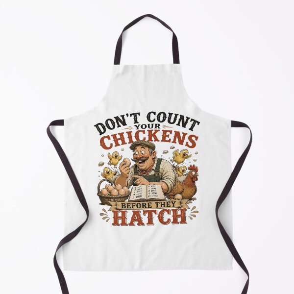 Item preview, Don't Count Your Chickens Before They Hatch - Funny Farmer Art designed and sold by Nubian Style.
