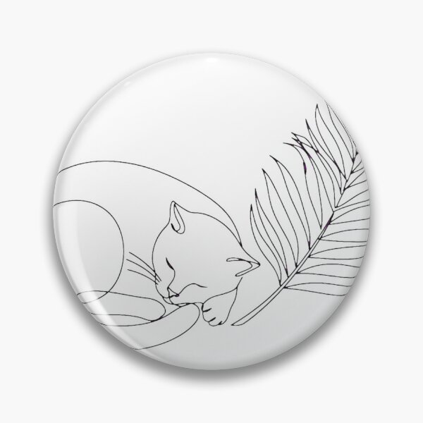 Item preview, Minimalist Cat Palm Leaf Single Line Art - Modern Cat Lover designed and sold by Htkester1.