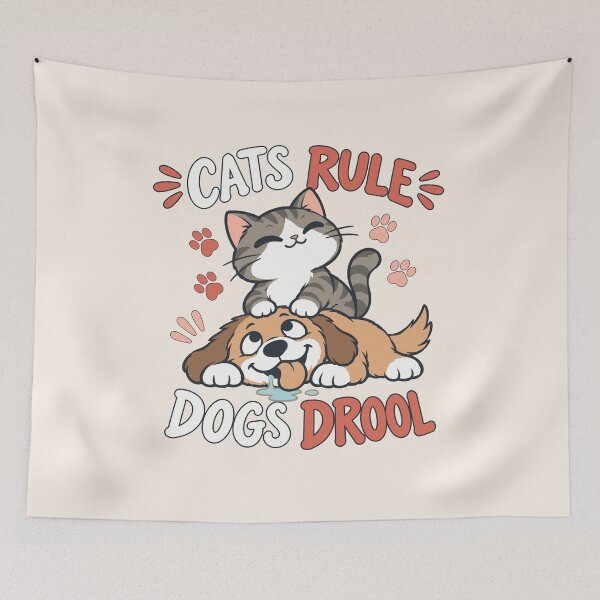 Item preview, Funny Feline Cartoon Cat vs Dog Humor Cute Pet Animals designed and sold by ALCOSHIRTS OFFICIAL.