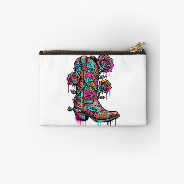 Item preview, Urban Cowboy - Graffiti Cowboy Boot with Neon Roses & Street Art Design designed and sold by StickVerse by Owais.