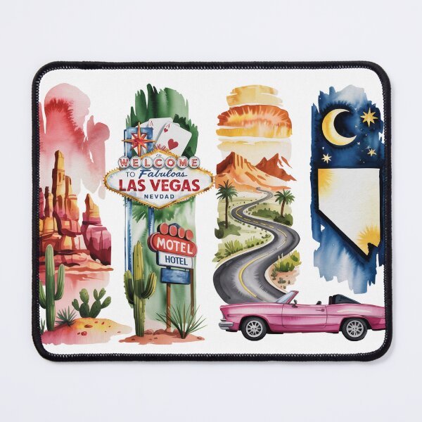 Item preview, Nevada Desert Watercolor – Vegas Sign, Canyon & Convertible designed and sold by Marie Gems.