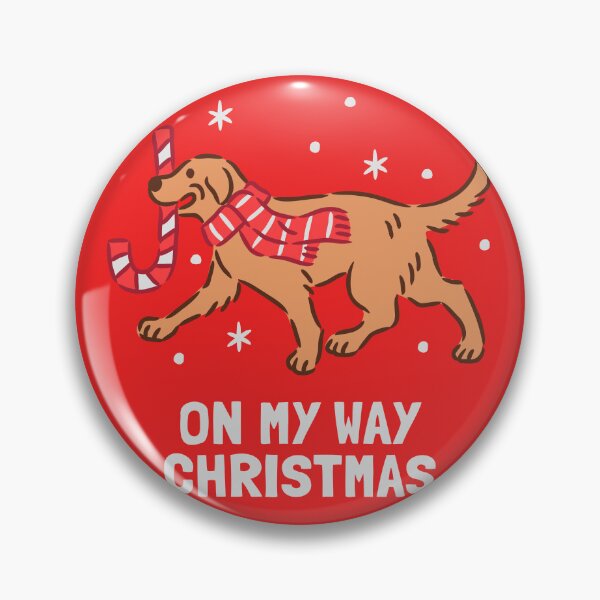 Item preview, Golden Retriever Dog running with Christmas Candy Cane designed and sold by monkik.