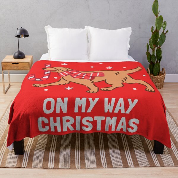 Item preview, Golden Retriever Dog running with Christmas Candy Cane designed and sold by monkik.