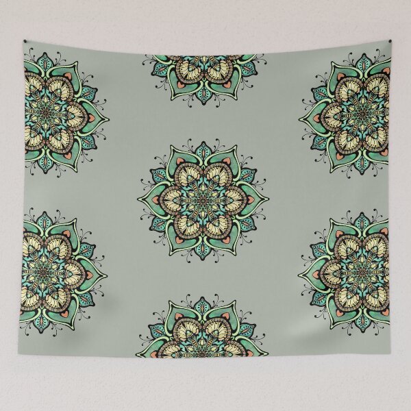 Item preview, Summer time green mandala  designed and sold by MandalaFlowerArt.