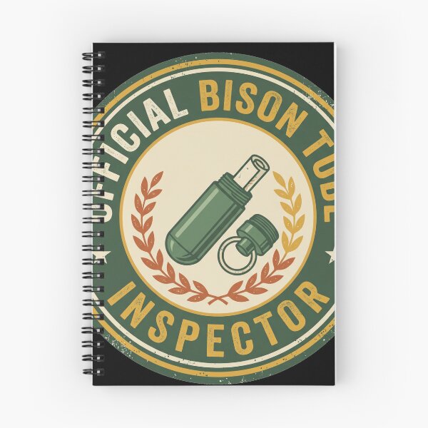 Item preview, Official Bison Tube Inspector Funny Geocaching Badge designed and sold by mnkyride.
