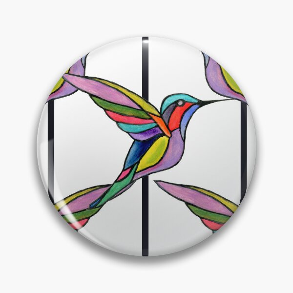 Item preview, Flying Jewel Carousel- Colorful Hummingbirds with stripes designed and sold by FaireWaveArt.