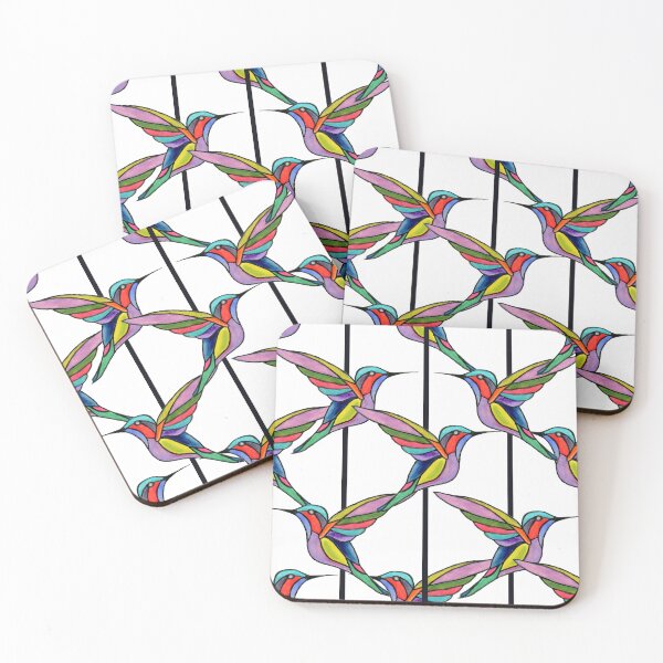 Item preview, Flying Jewel Carousel- Colorful Hummingbirds with stripes designed and sold by FaireWaveArt.