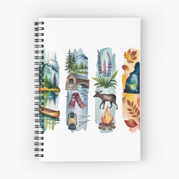 Item preview, New Hampshire Woods Watercolor – Covered Bridge & Moose designed and sold by Marie Gems.