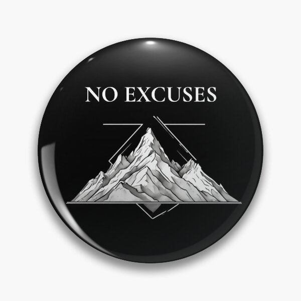 Item preview, No Excuses - Bold Black & White Mountain Geometric Quote designed and sold by emiliacreations.