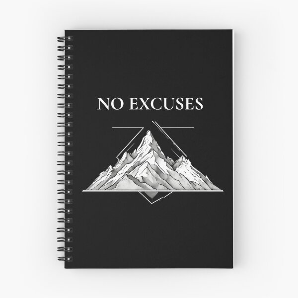 Item preview, No Excuses - Bold Black & White Mountain Geometric Quote designed and sold by emiliacreations.