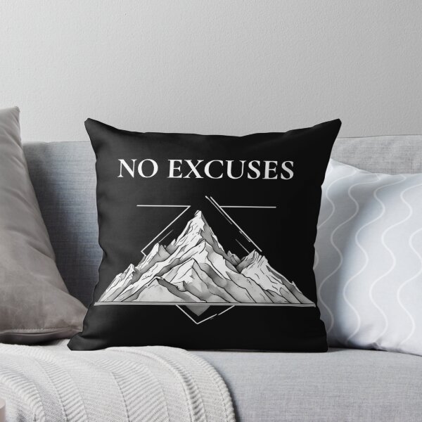 Item preview, No Excuses - Bold Black & White Mountain Geometric Quote designed and sold by emiliacreations.