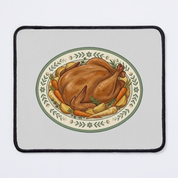 Item preview, Roast Chicken on Green Floral Platter designed and sold by hattie's.