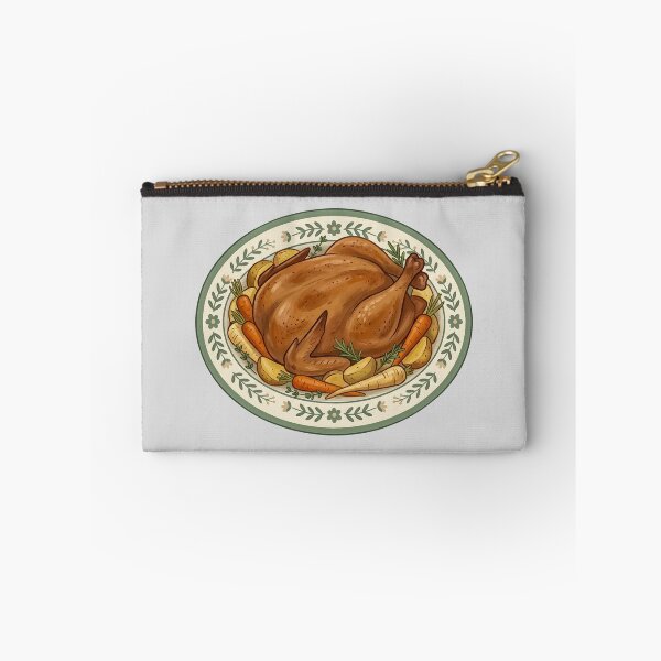Item preview, Roast Chicken on Green Floral Platter designed and sold by hattie's.