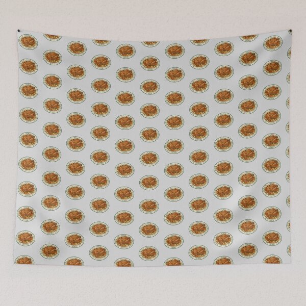 Item preview, Roast Chicken on Green Floral Platter designed and sold by hattie's.