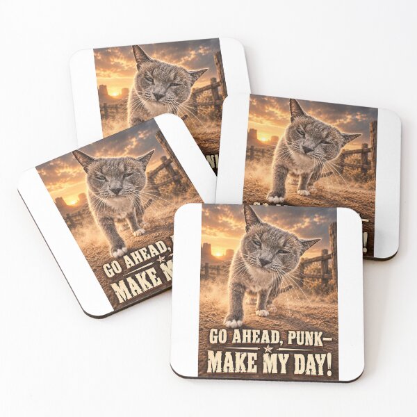 Item preview, Go Ahead Punk Tough Cowboy Cat designed and sold by Kimberly Palmer.